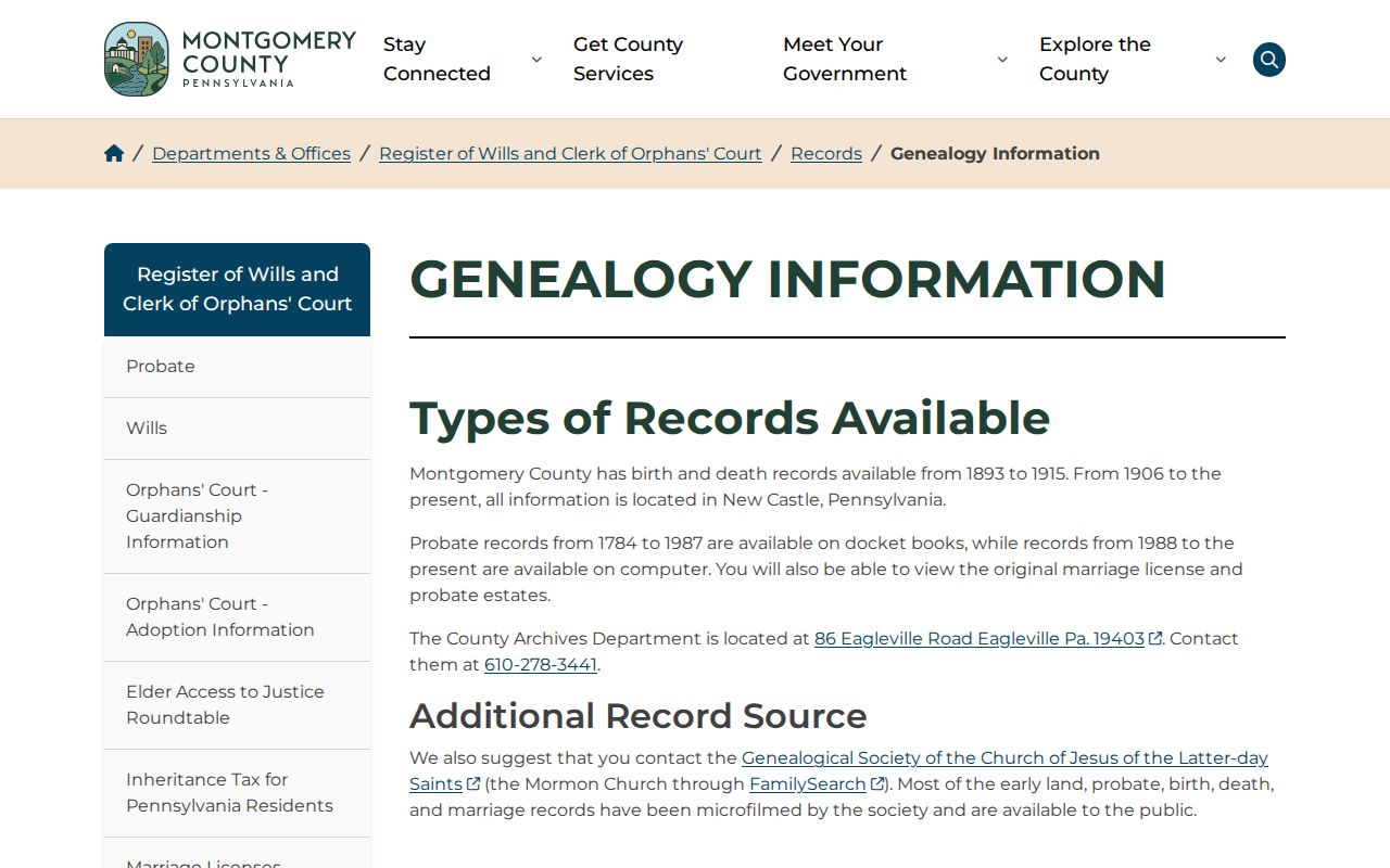 Upper Providence Township city directory research route on Montgomery County genealogy page