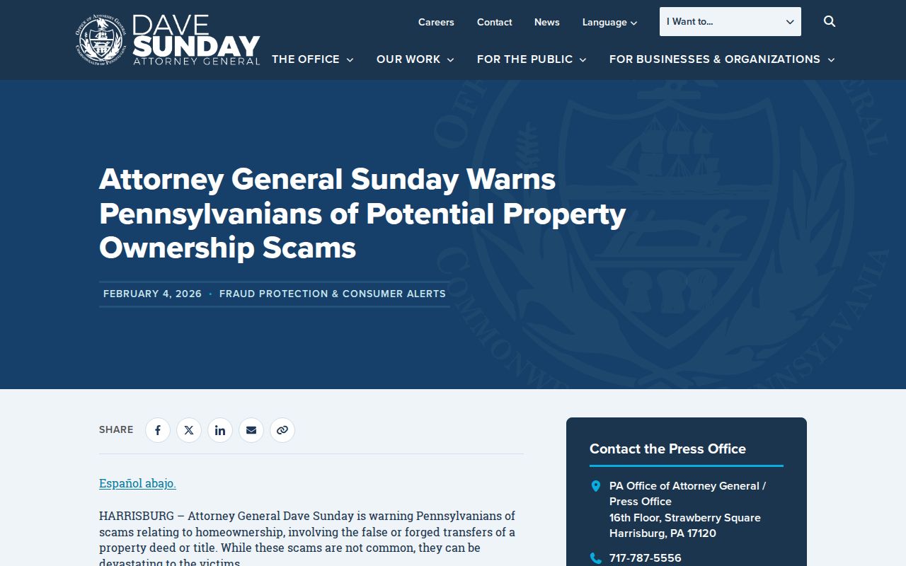 Upper Providence Township neighbors Pennsylvania property ownership scam warning