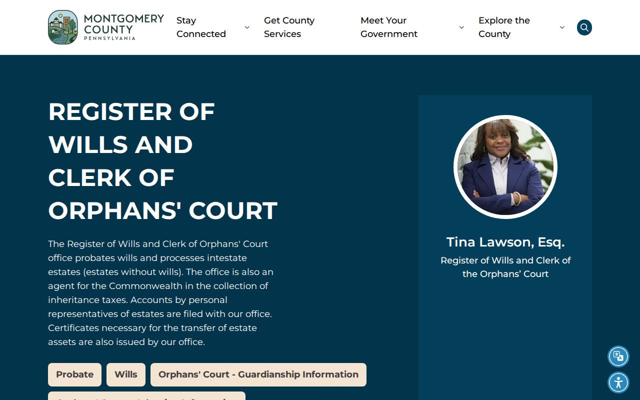 Upper Providence Township previous residents probate research at Montgomery County Register of Wills